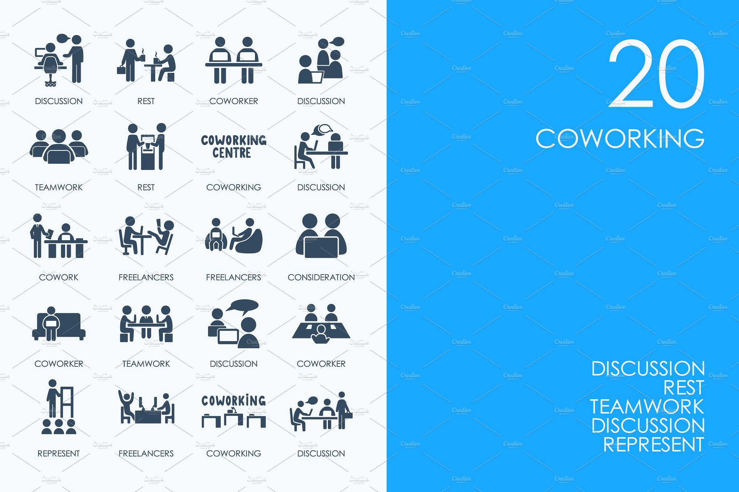 Coworking icons