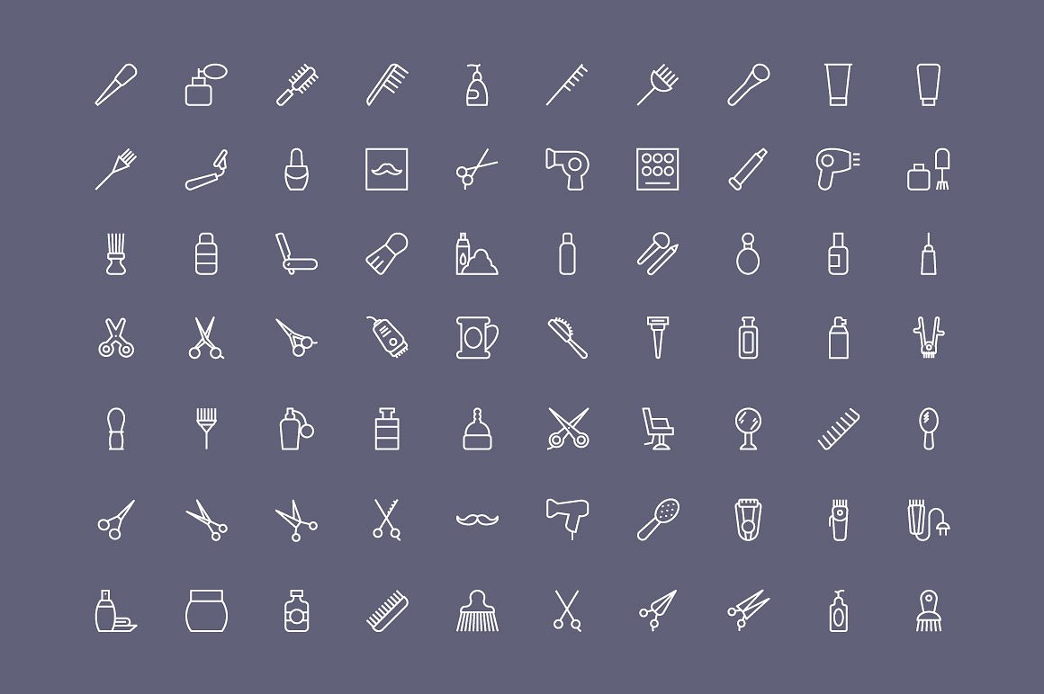 100 Hair Salon Vector Icons