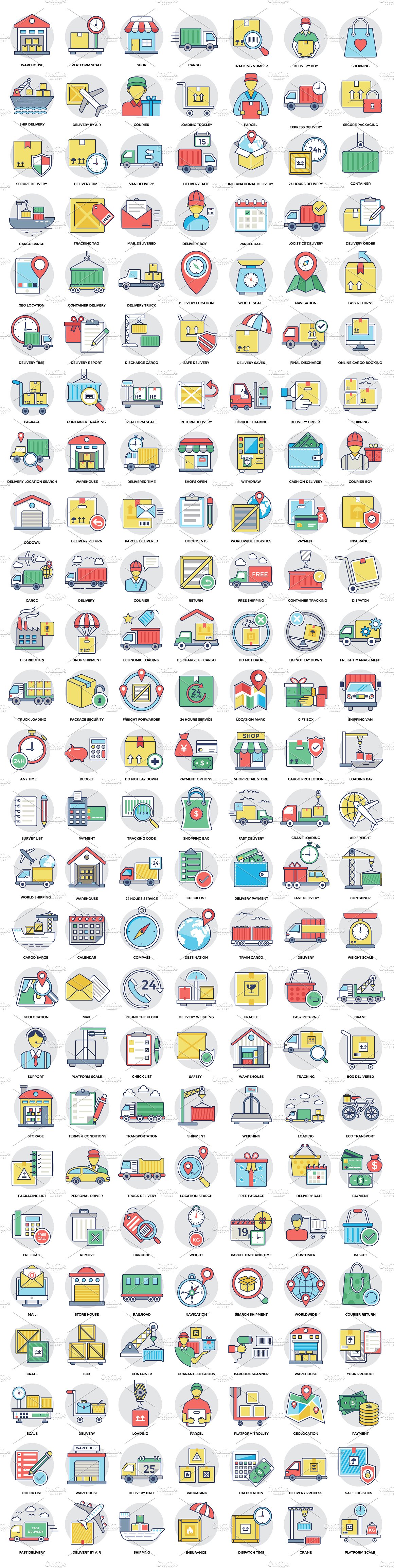 182 Logistics Delivery Icons