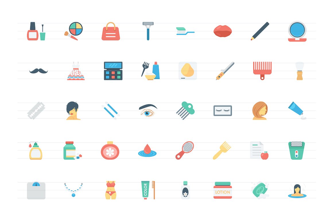 120 Flat Beauty and Spa Icons