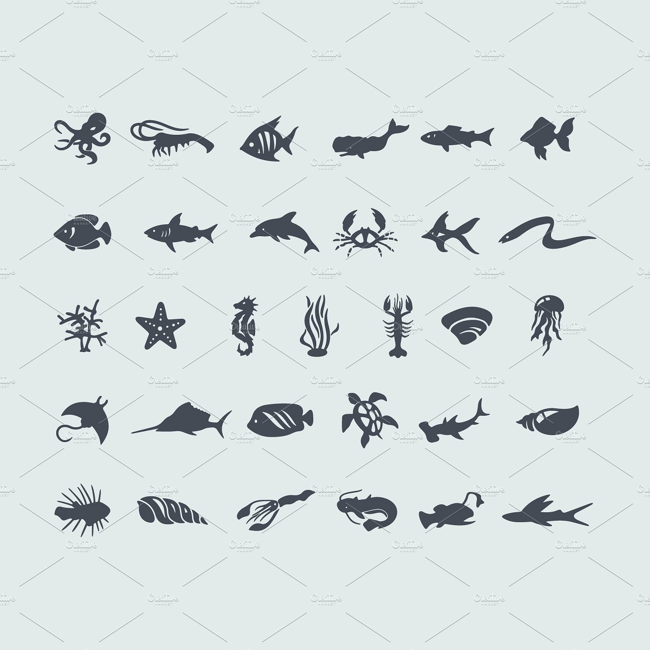 31 sea animals icons