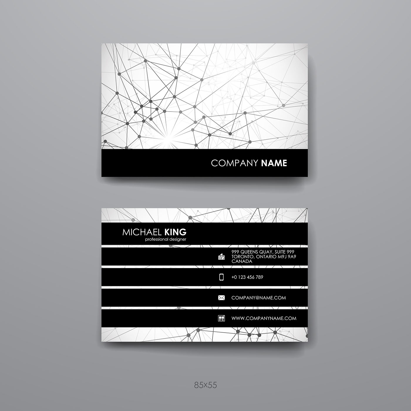 8套抽象线条名片模板Business Card in Mol