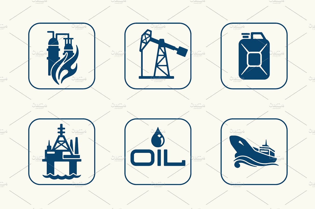 oil and gas simple icons