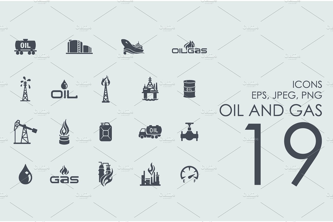 19 oil and gas icons