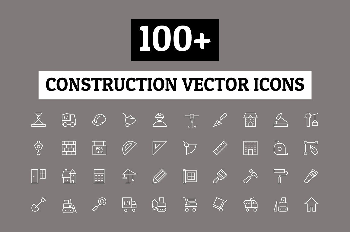 100 Construction Vector Icons