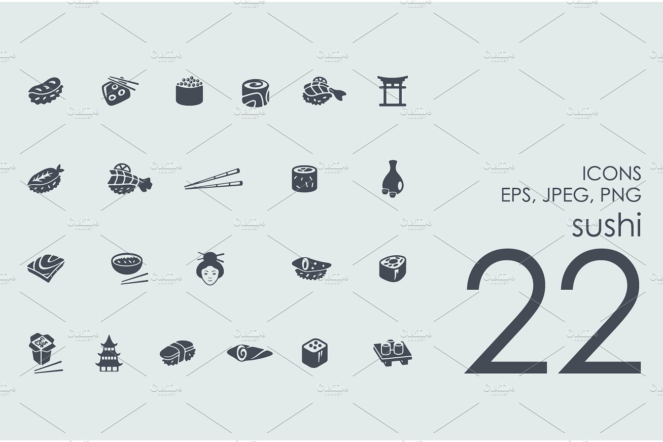 22 sushi icons