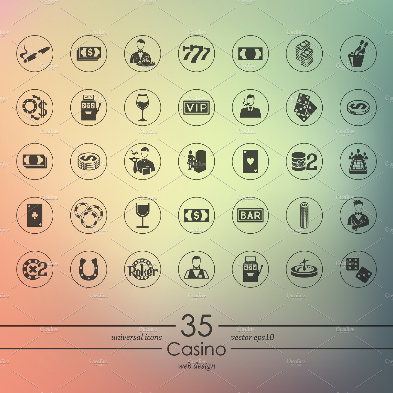 35 casino icons