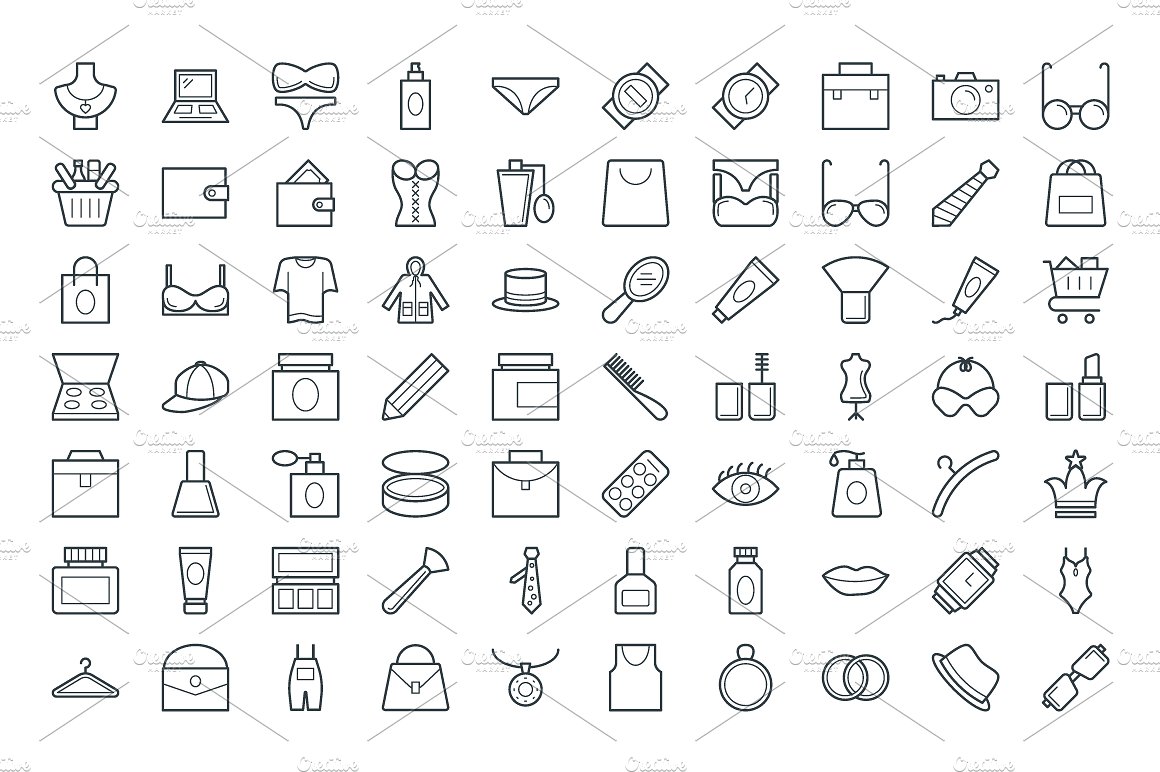 250 Fashion and Clothes Icons