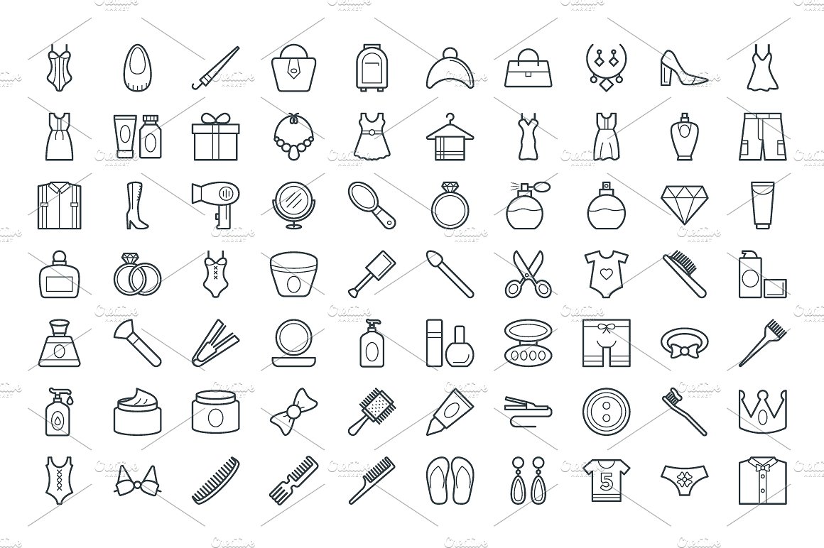 250 Fashion and Clothes Icons