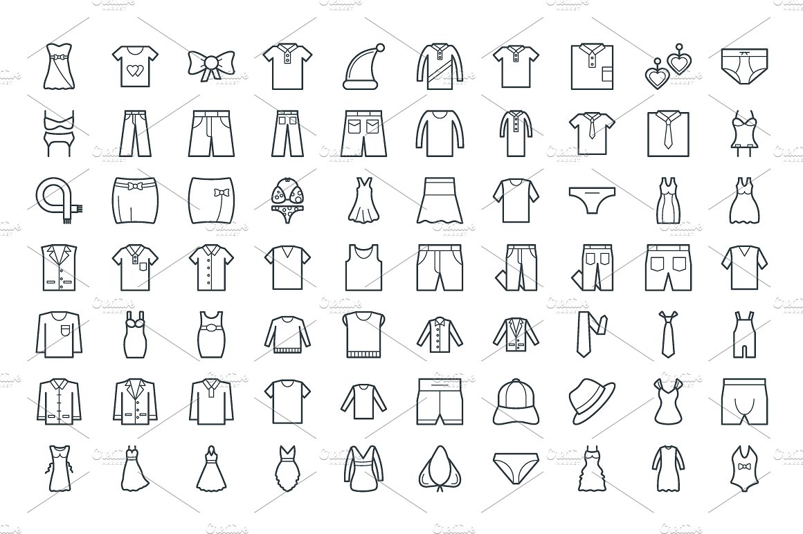 250 Fashion and Clothes Icons