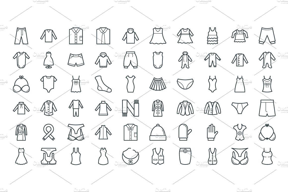 250 Fashion and Clothes Icons