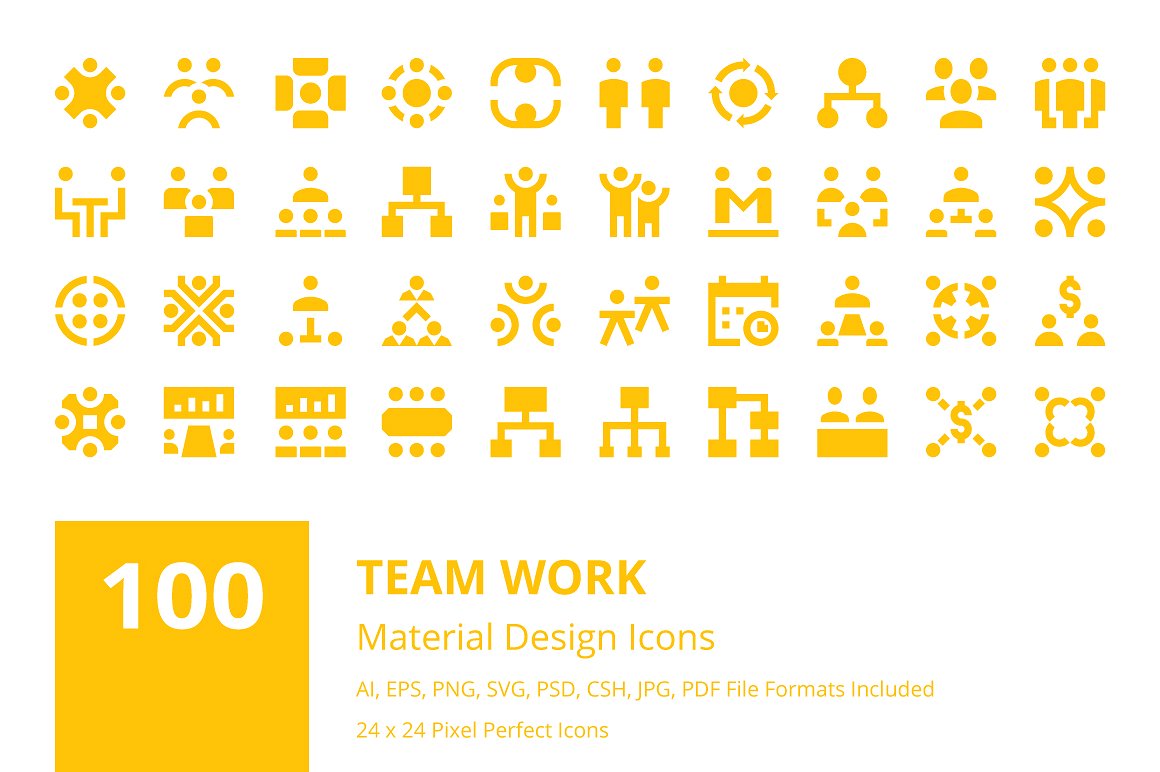 100 Team Work Material Design