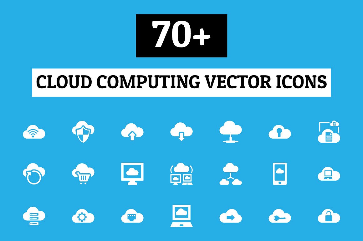 70 Cloud Computing Vector Ico