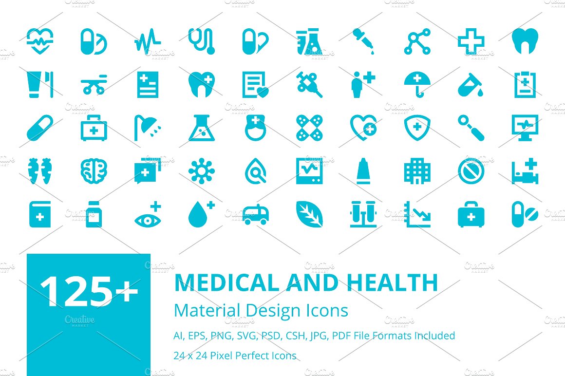 125 Medical and Health Icons