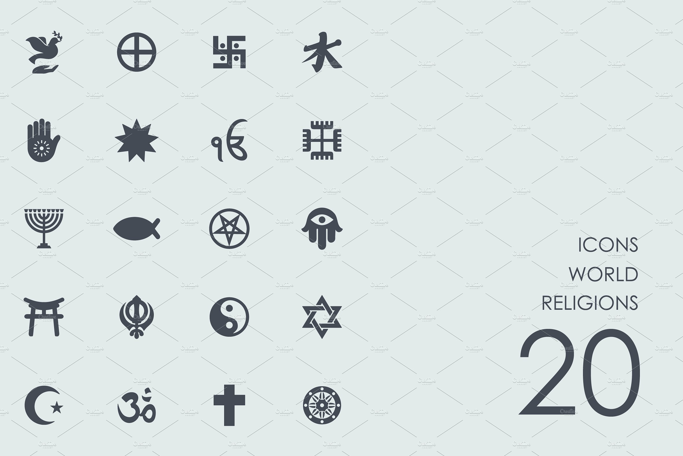 World religions icons