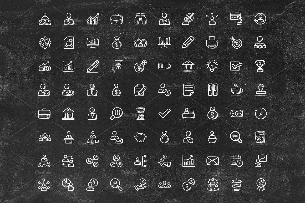 80 Business Doodle Icons