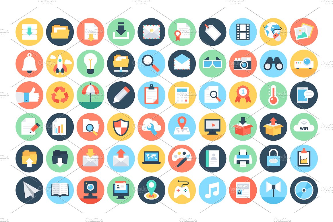 125 Flat Internet Icons