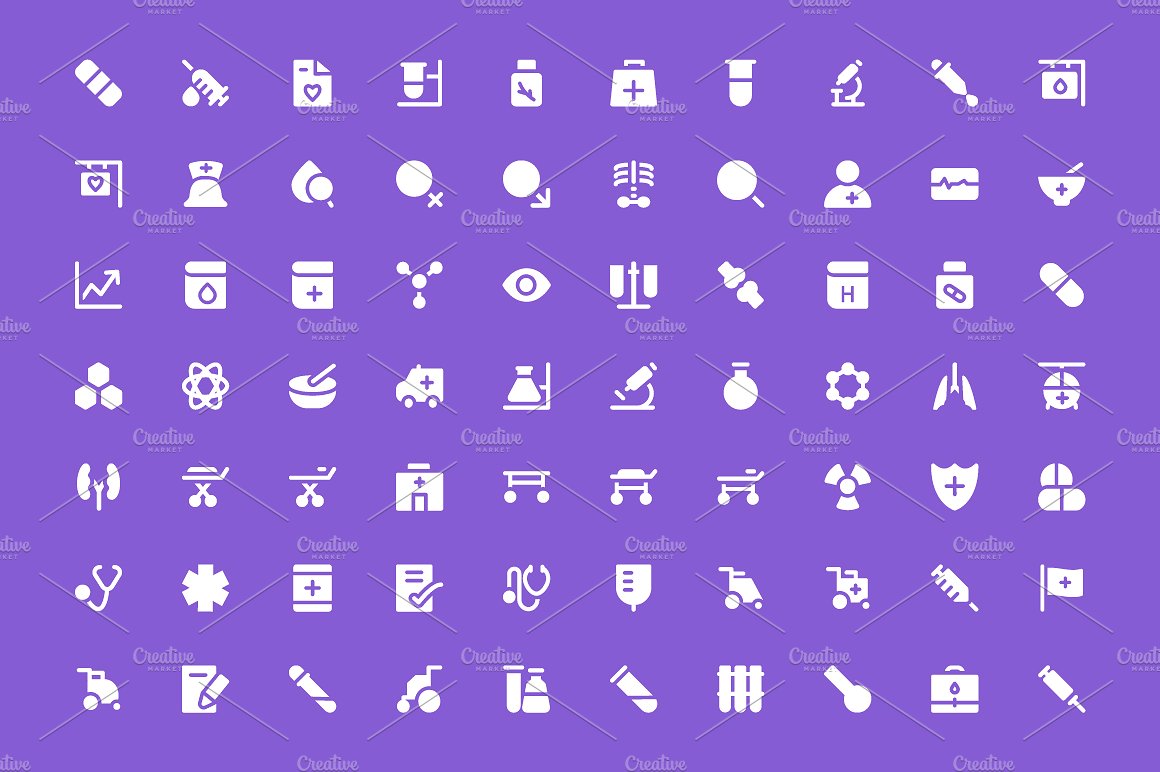 250 Medical Vector Icons