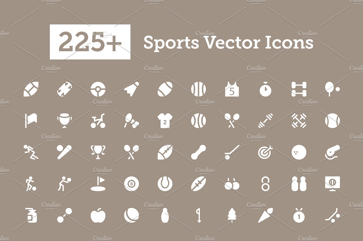 225 Sports Vector Icons