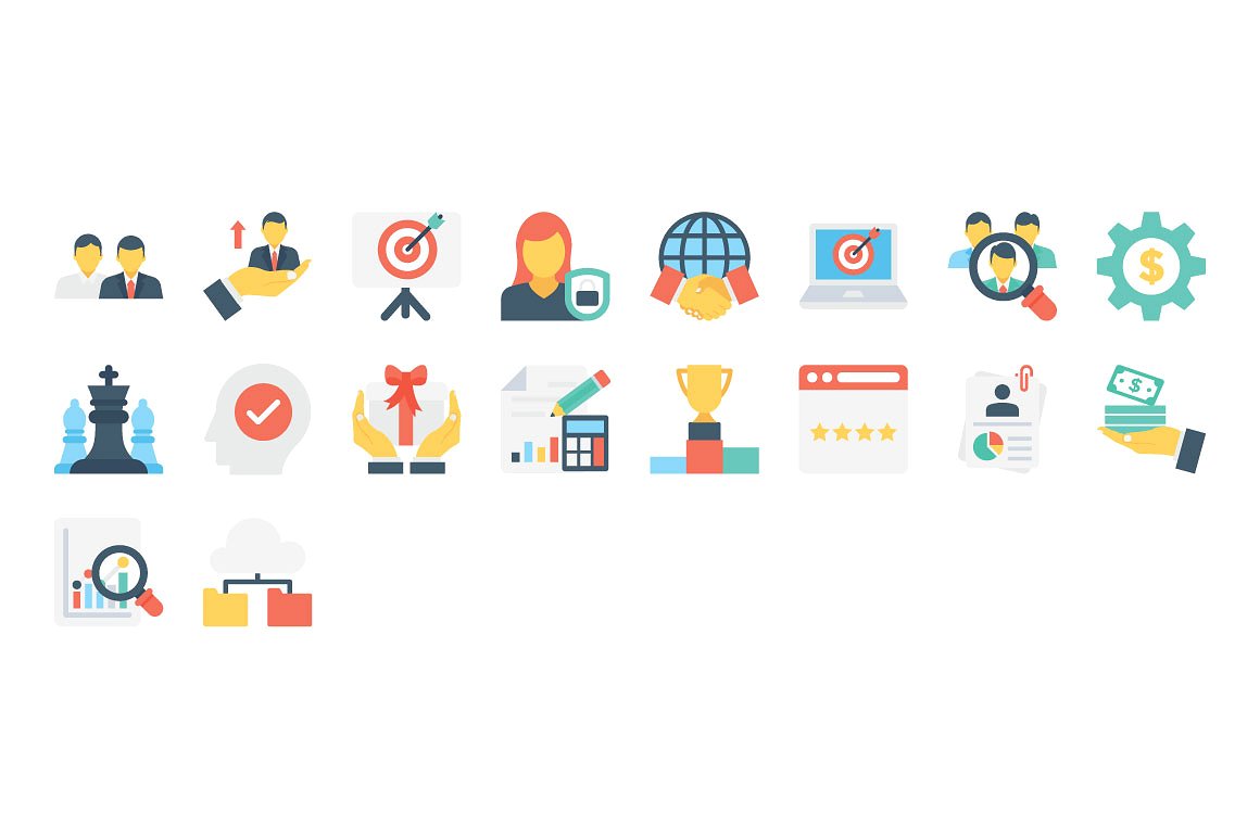 370 Flat Business Icons