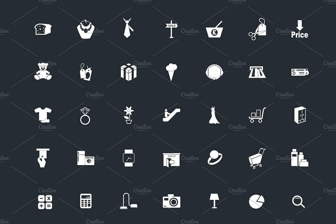 100 Shopping Vector Icons Pac