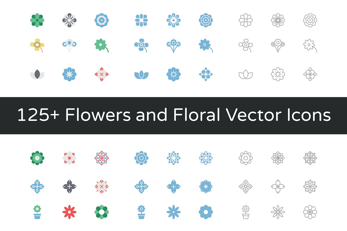 125 Flowers and Floral Vector