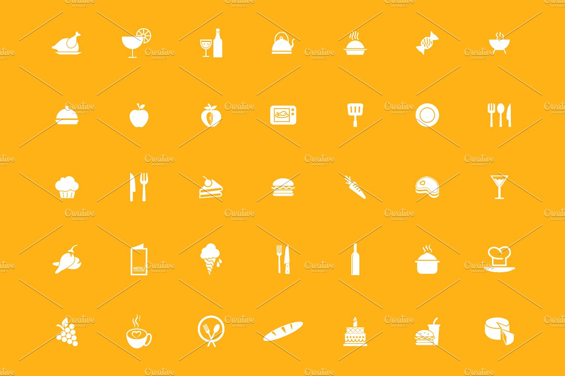 250 Food Vector Icons Pack