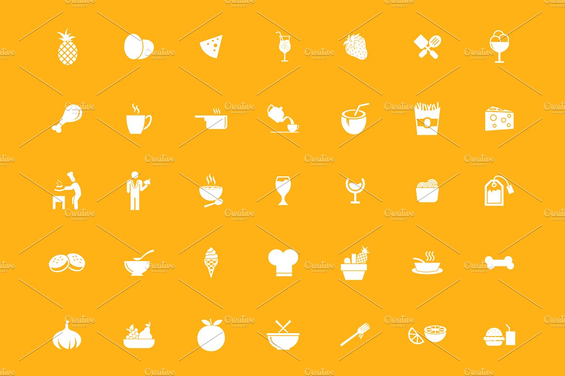 250 Food Vector Icons Pack