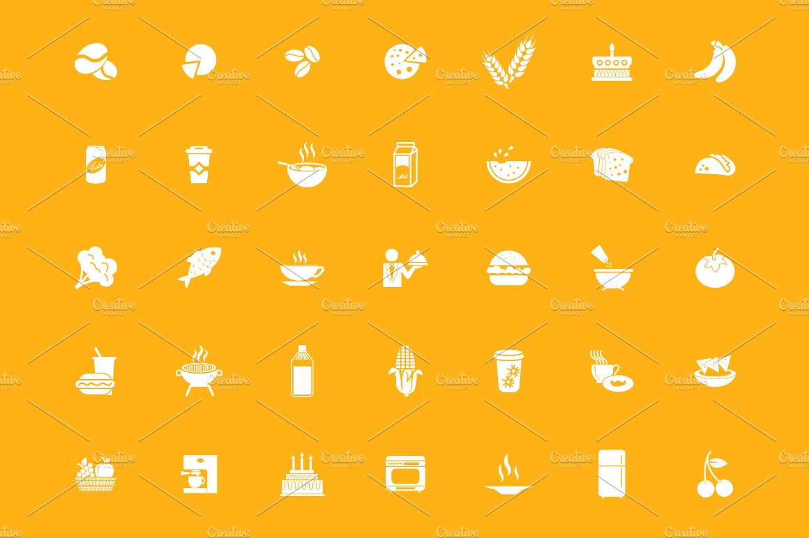 250 Food Vector Icons Pack