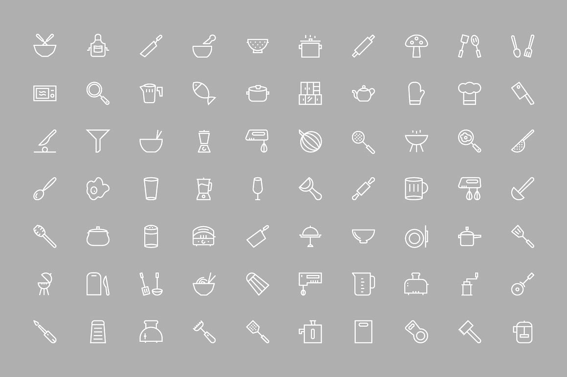 125 Kitchen Vector Icons