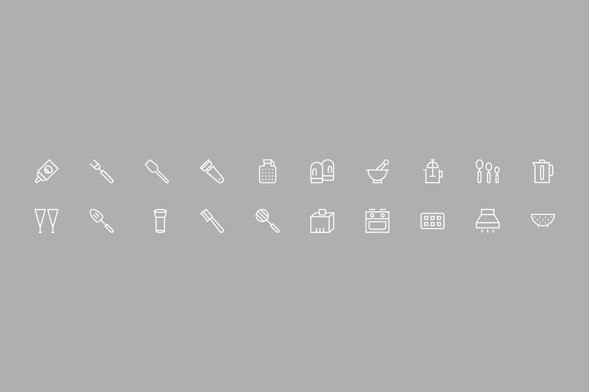 125 Kitchen Vector Icons