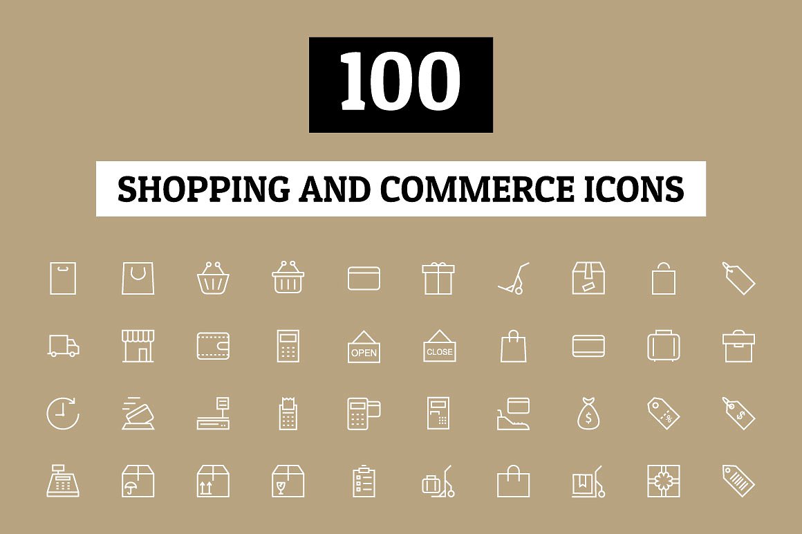 100 Shopping and Commerce Icon