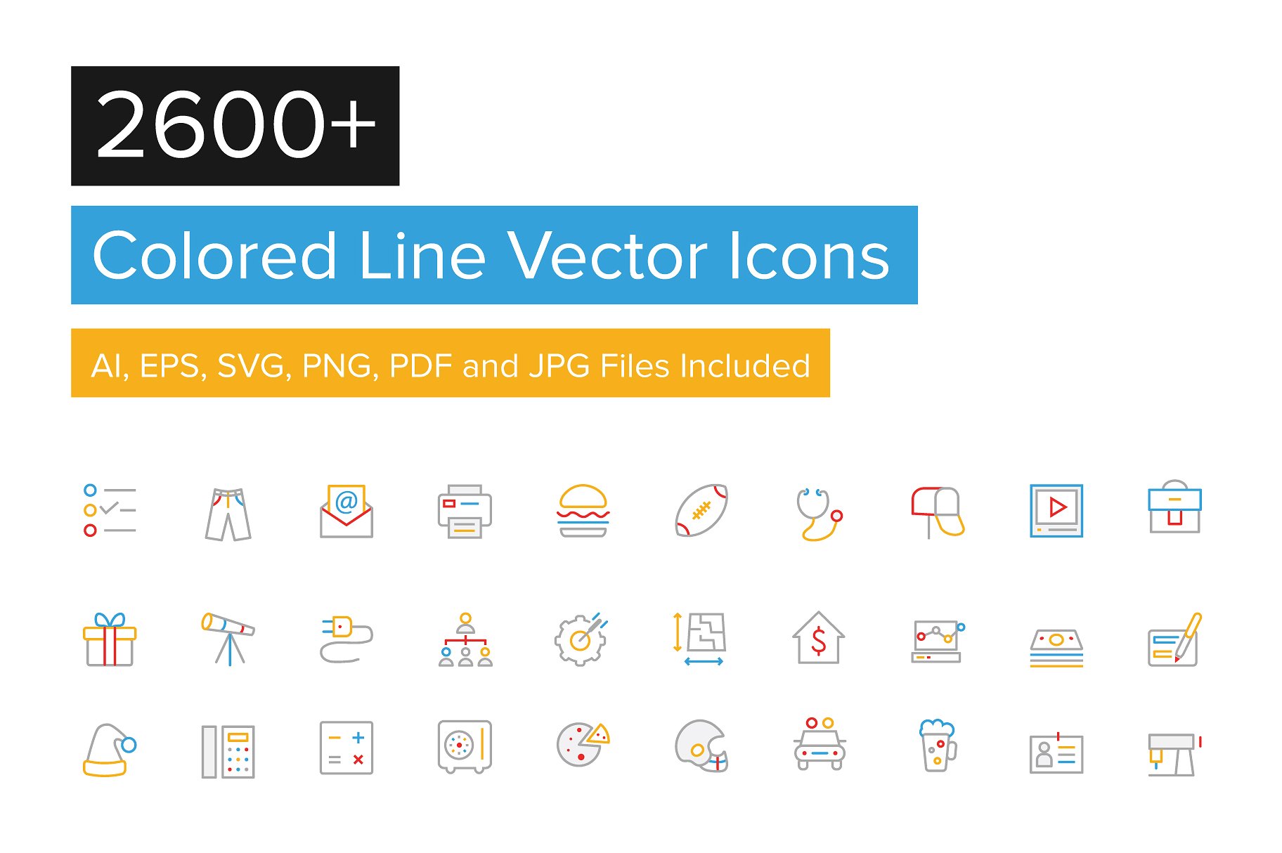 2600 Colored Line Icons