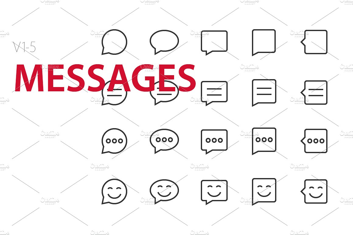 100 Messages UI icons