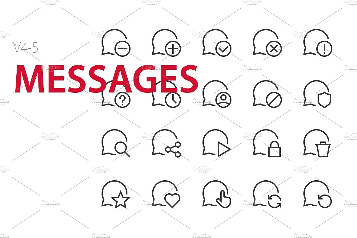 100 Messages UI icons