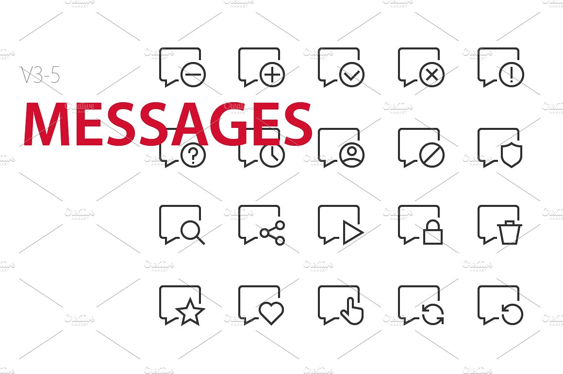 100 Messages UI icons