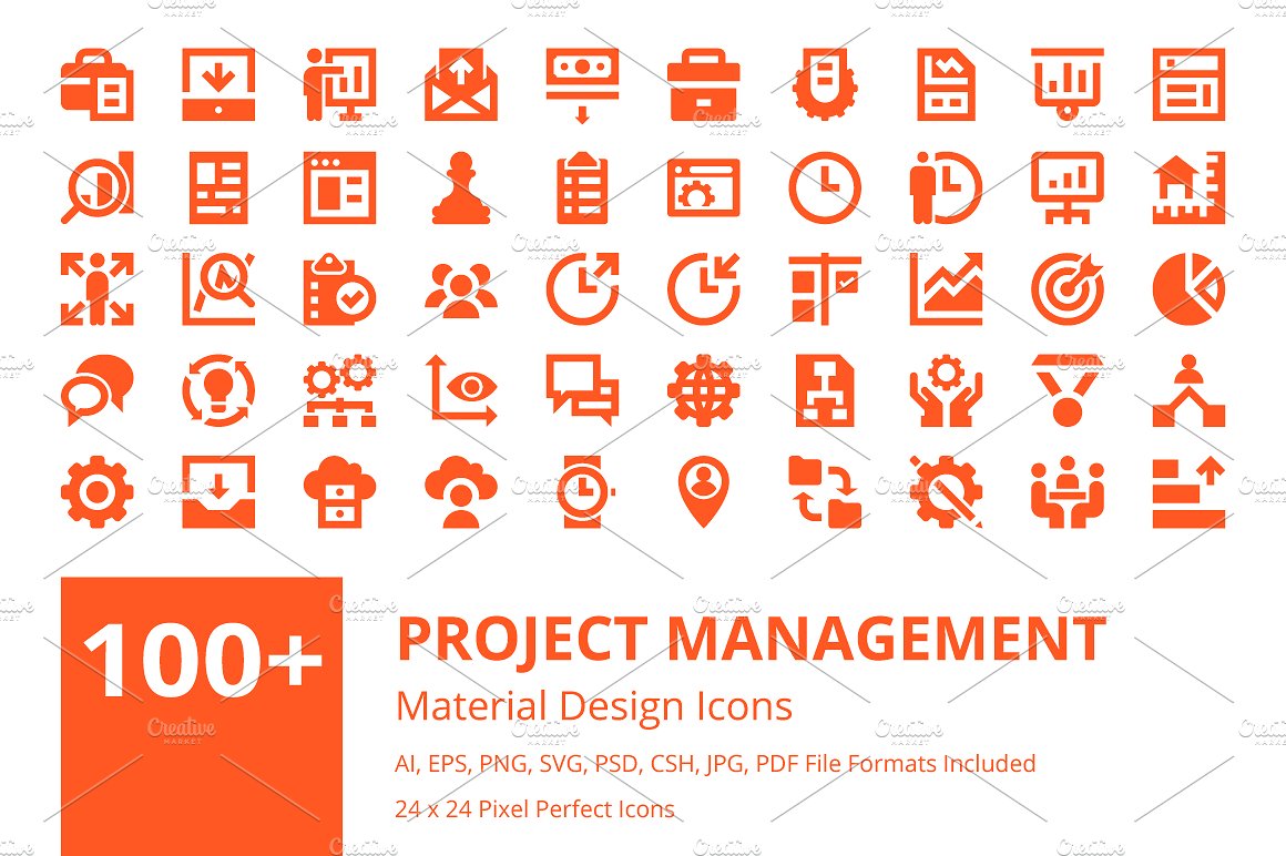 100 Project Management Icons