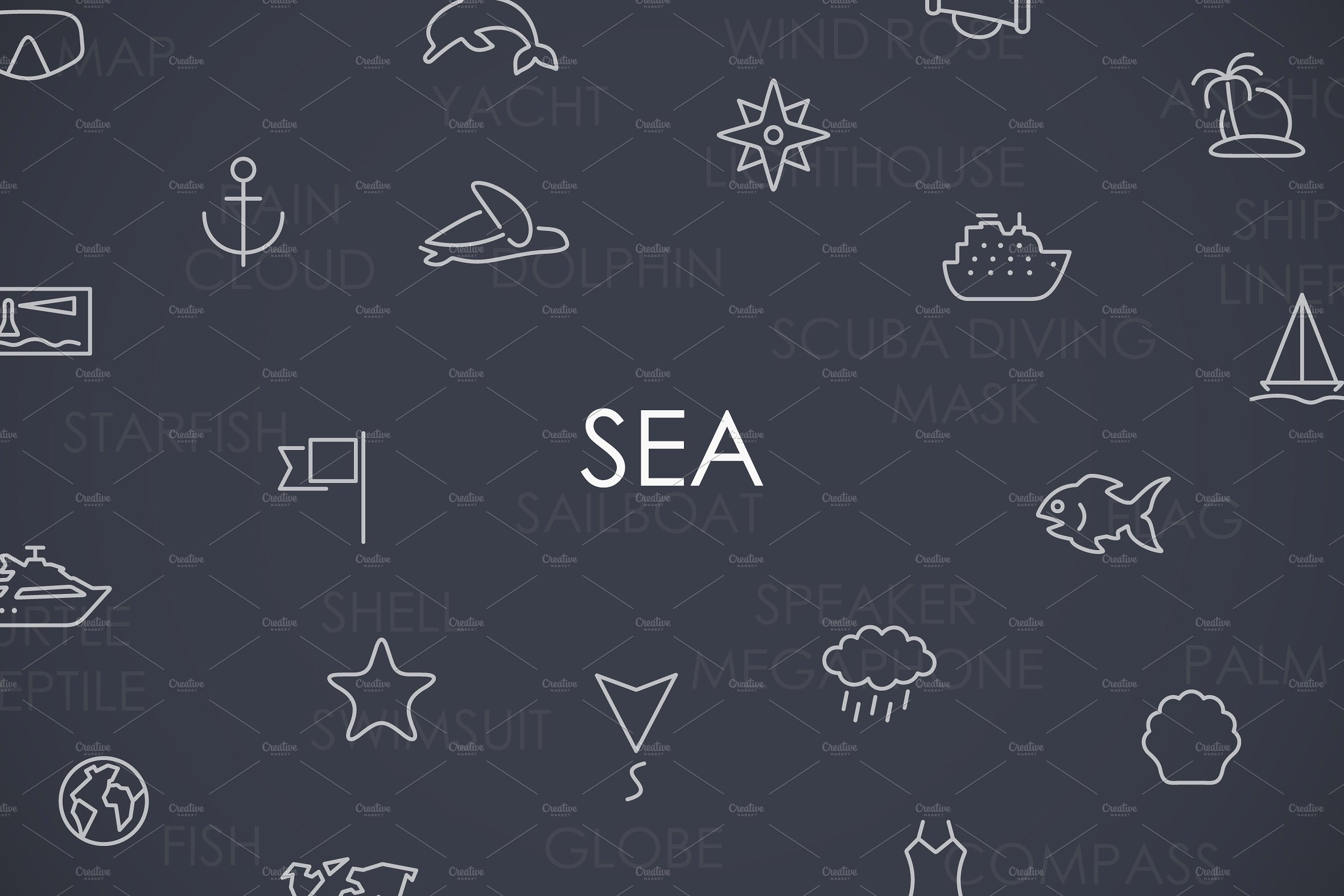 Sea thinline icons