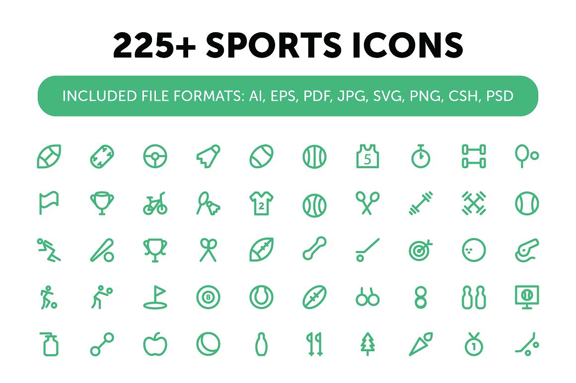 225 Sports Icons Set