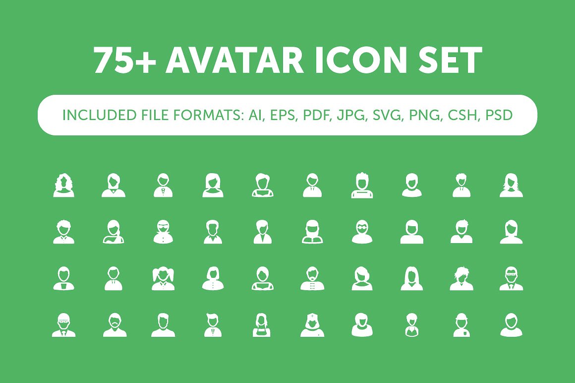 75 Avatar Icon Set