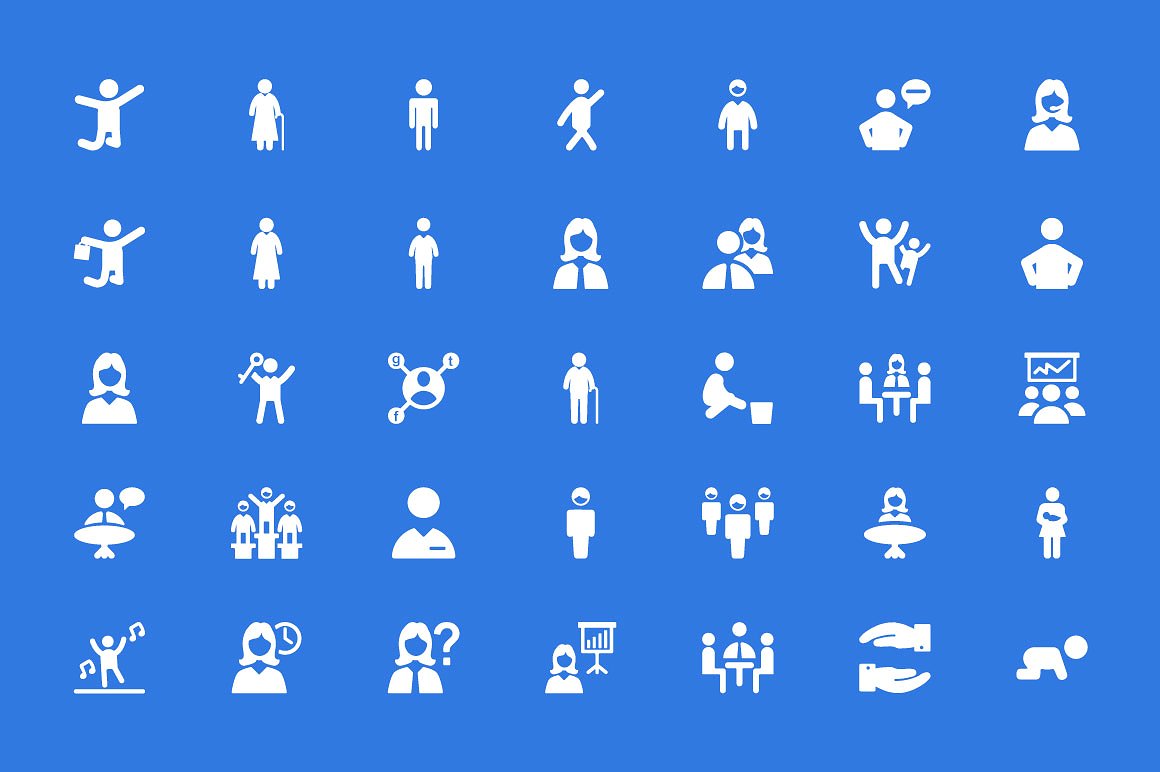 100 People Vector Icons