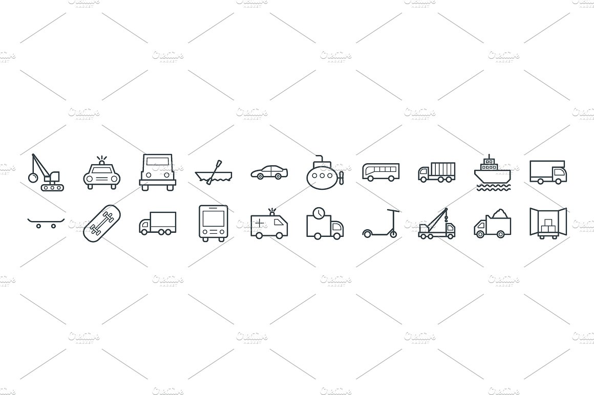 75 Transport Vector Icons