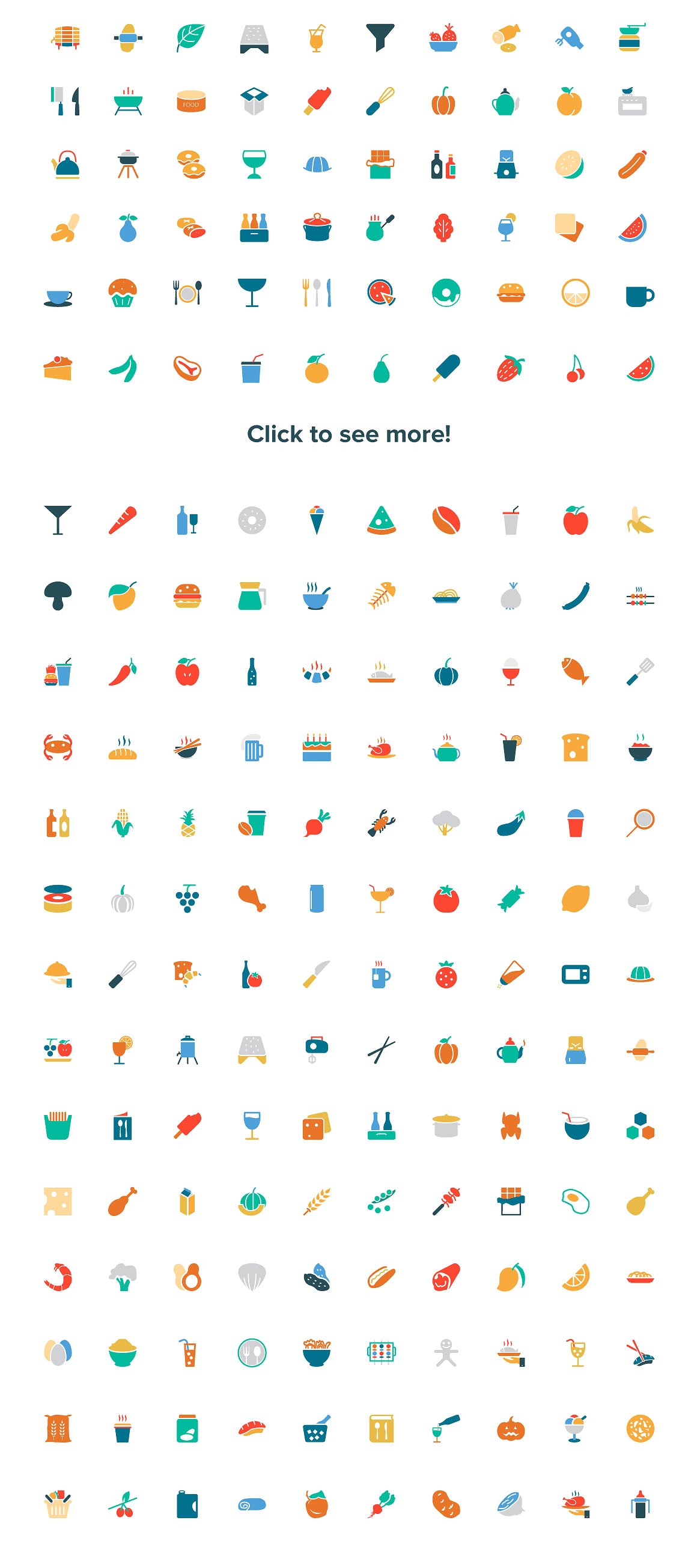 450 Food Colored Icons