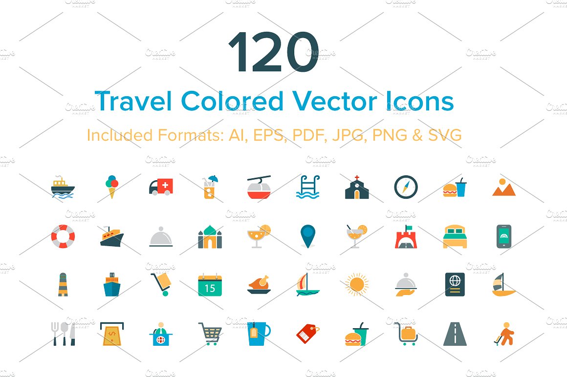 120 Travel Colored Vector Icon