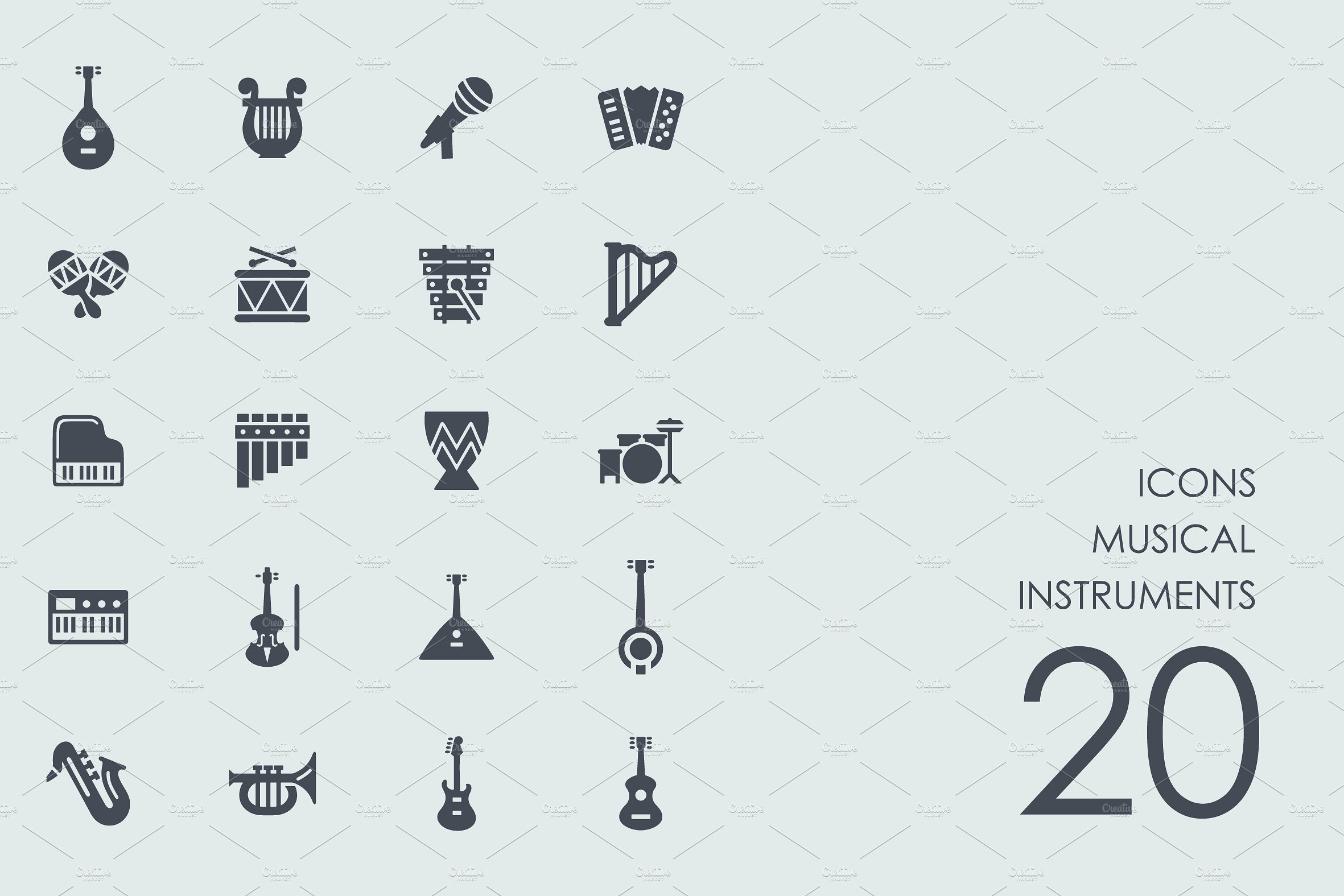 Musical instruments icons