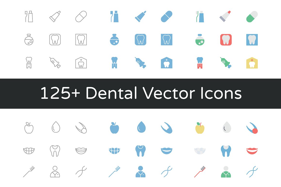 125 Dental Vector Icons