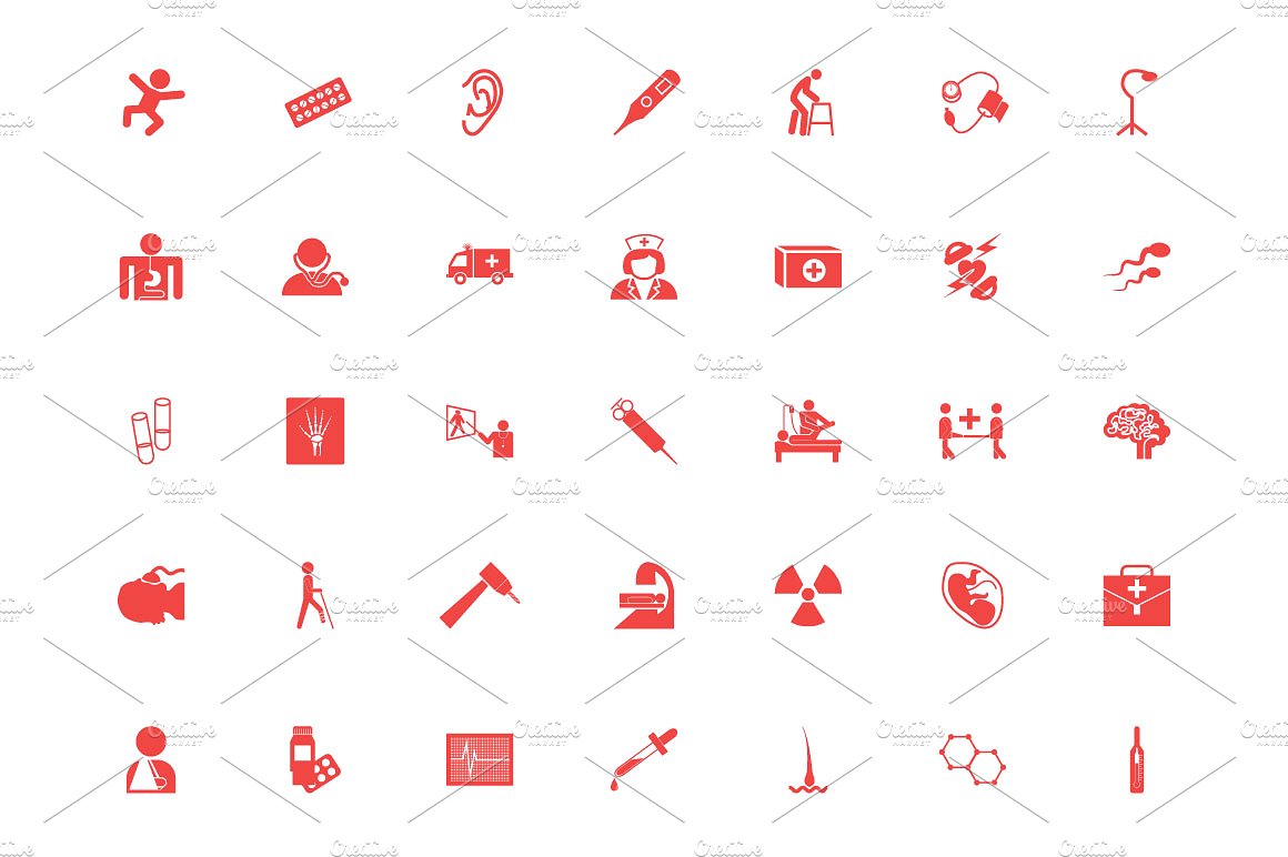 100 Medical Vector Icons Pack