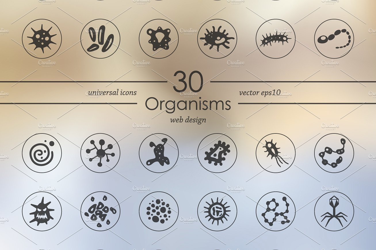 Set of organisms icons