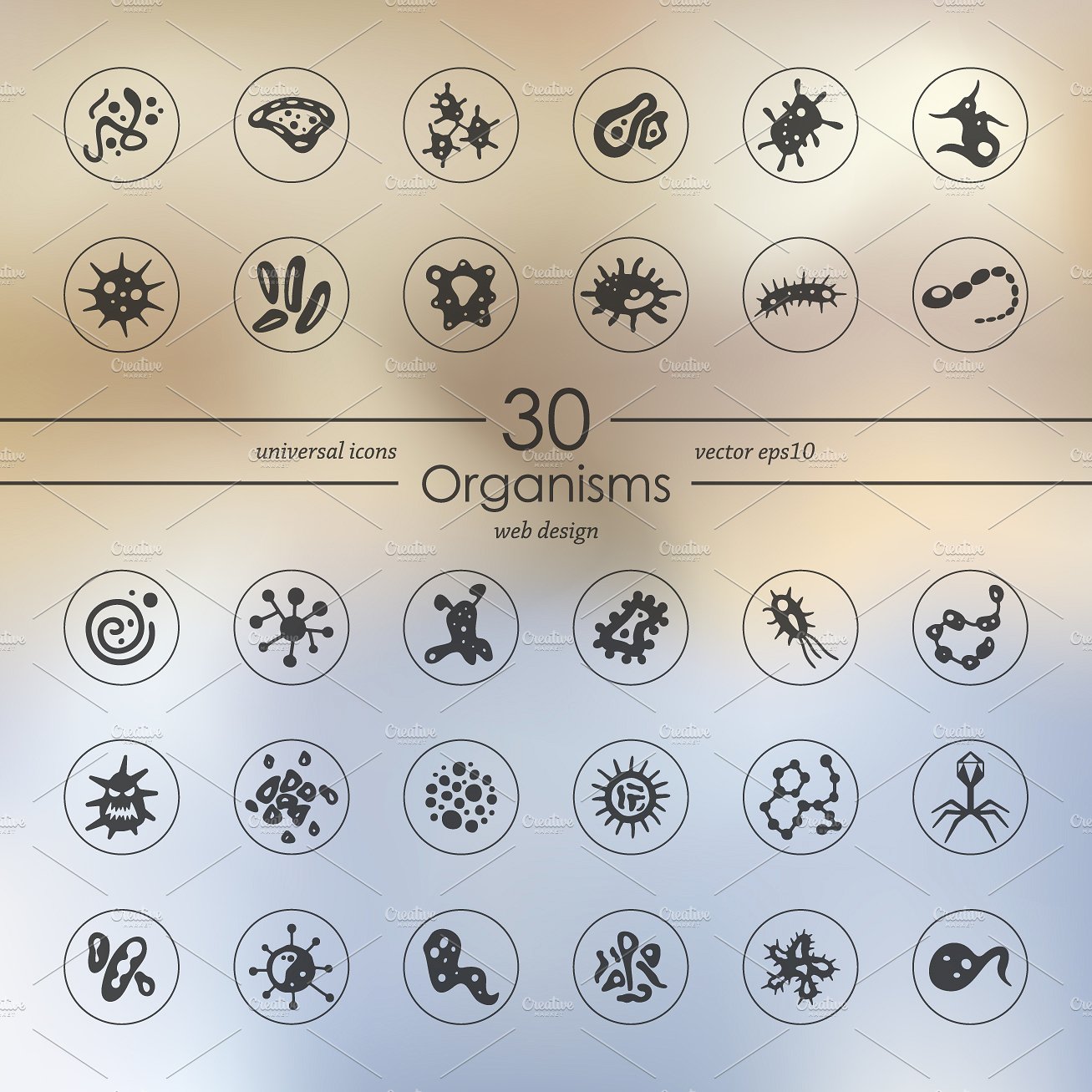 Set of organisms icons