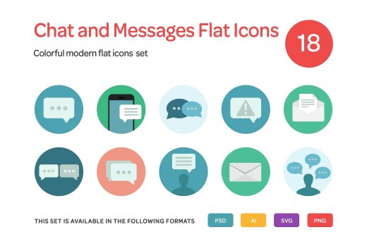 Chat and Messages Flat Icons S